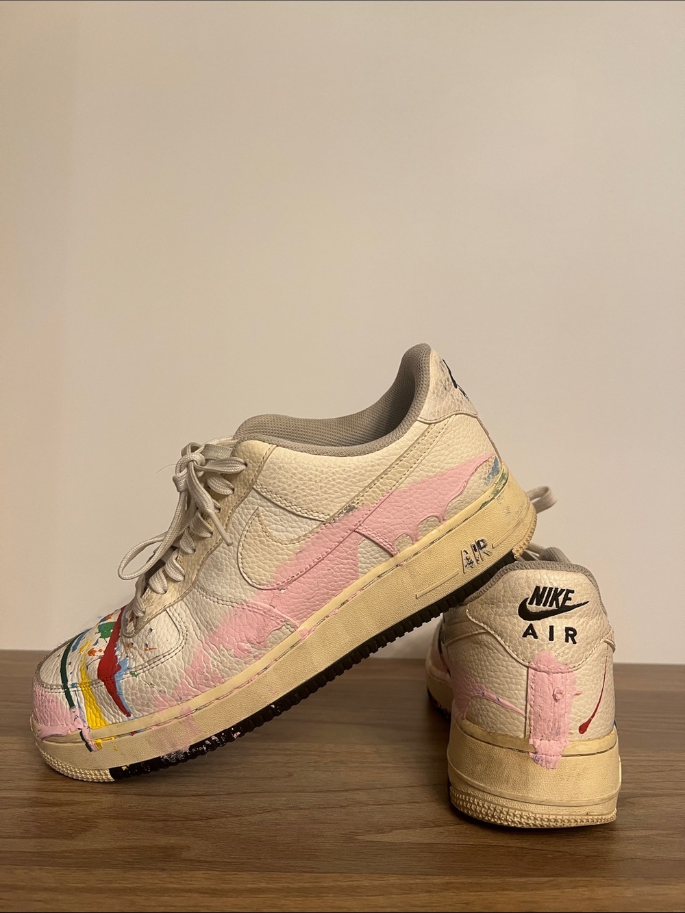 Nike Men's Paint-Splatter Air Beige with Multicolor Accents - Picture 5 of 8